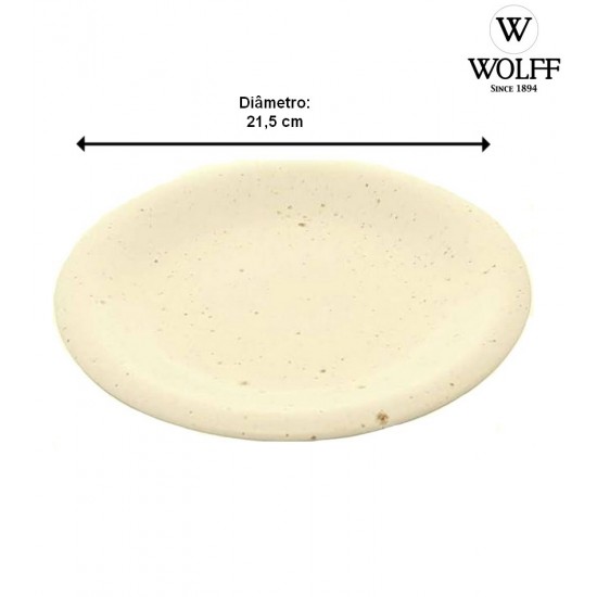 Prato 21,5cm De Sobremesa Mist Branco Matte Cerâmica  